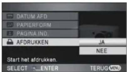 PANASONIC HDC-HS100E - Kies [AFDRUKKEN] → [JA] en druk op de cursor om de foto's af te drukken. - 1