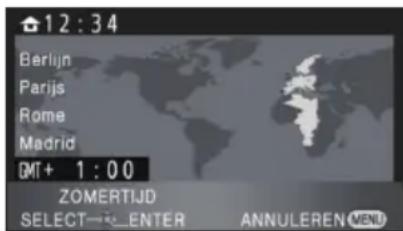 PANASONIC HDC-HS100E - (Alleen bij het instellen van uw thuisregio) Selecteer uw thuisregio en druk op de cursor om de selectie te bevestigen. - 1