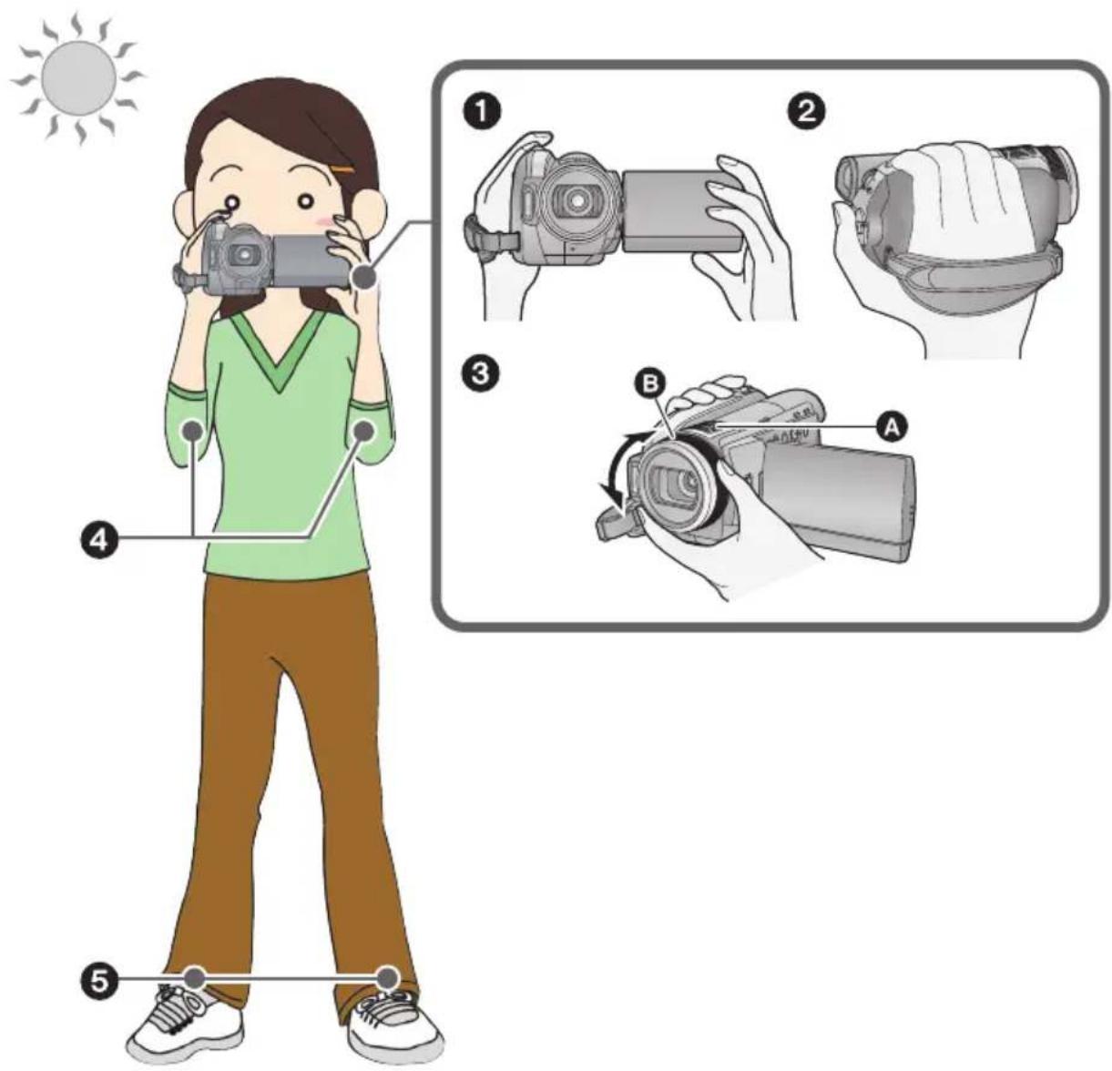 PANASONIC HDC-HS100E - ■ De positie van de camera - 1