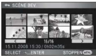 PANASONIC HDC-HS100E - Selecteer de scène/foto die u wilt beveiligen, en druk vervolgens op de cursor. - 1