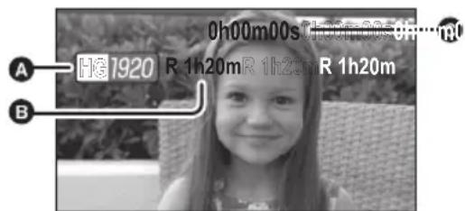PANASONIC HDC-HS100E - ■ Pictogrammen op het scherm tijdens opname - 1