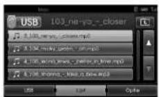 KIA 2010 Navigation - Voorbeeld 2: De usb (of cd)-afspeellijst veranderen - 2