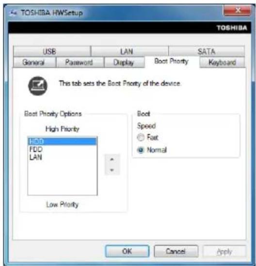 TOSHIBA NB520 - Opstartprioriteitsopties - 1