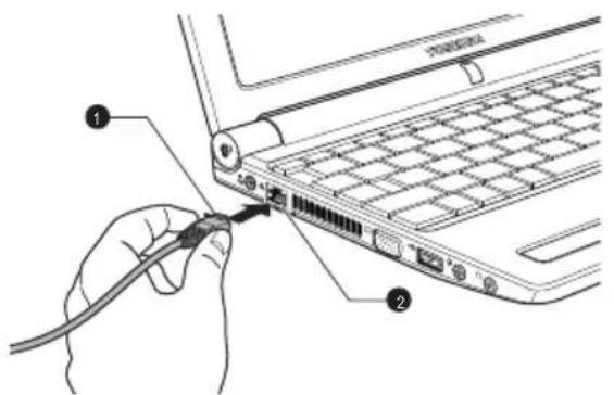 TOSHIBA NB520 - De LAN-kabel aansluiten - 2