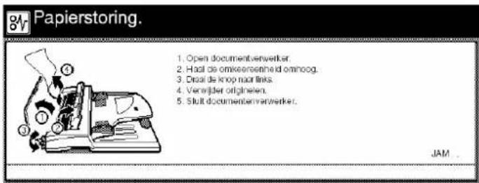 Océ OP1030 - Papierstoring bij de origineleninvoer. - 1