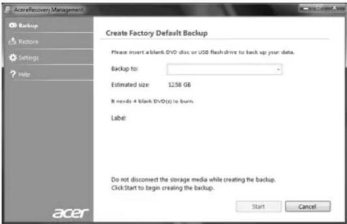 ACER Travelmate 5725 - Een herstelback-up maken (usb-flashdrive) - 5