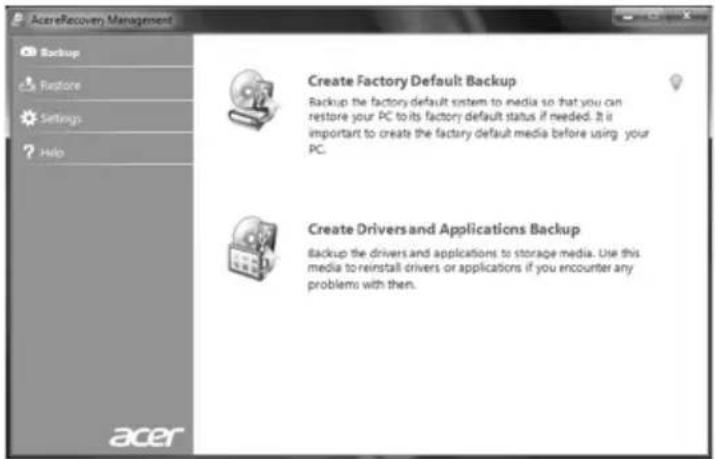 ACER Travelmate 5725 - Een herstelback-up maken (optisch station) - 1