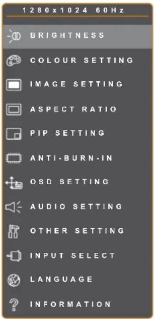 AG Neovo TX-W32 - Het OSD-menu gebruiken - 2