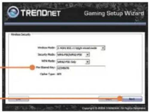 TRENDNET Gaming Setup Wizard Wireless Security Wireless Host: 2.4GHz (80E-1) style mixed mode Security Host: VINA PSK/VMAD-PSK VISA Host: VMAD-PSK Only Pre-Spread Key: 327MBTS Cyber Type: AIR Copyright © 2008 HELEDADE, MA HIGUA PREMIENA