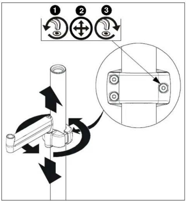 Technical diagram showing mechanical assembly with three labeled components and directional arrows indicating motion or assembly.