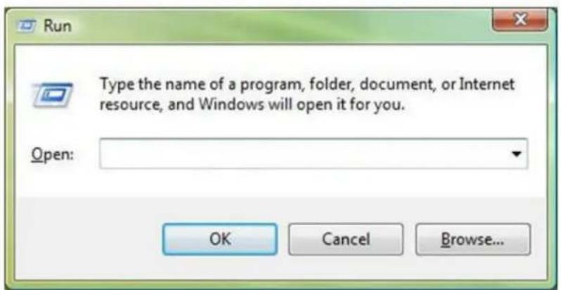 Run Type the name of a program, folder, document, or Internet resource, and Windows will open it for you. Open: OK Cancel Browse...