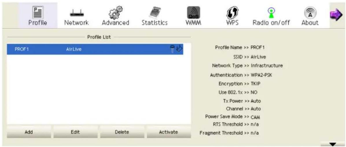 AIRLIVE WN-360USB - Add an Access Point to Profile - 7