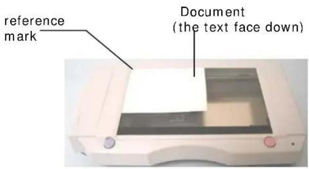 reference mark Document (the text face down)