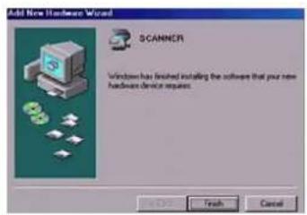 Add New Hardware Wizard SCANNER Windows has finished installing the software that your new hardware device requires.
