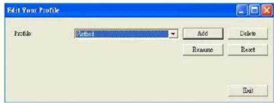 Edit Your Profile Profile: Method Add Delete Rename Reset Exit