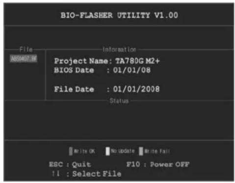 BIOSTAR TA890FXE - Updating BIOS with BIO-Flasher - 1