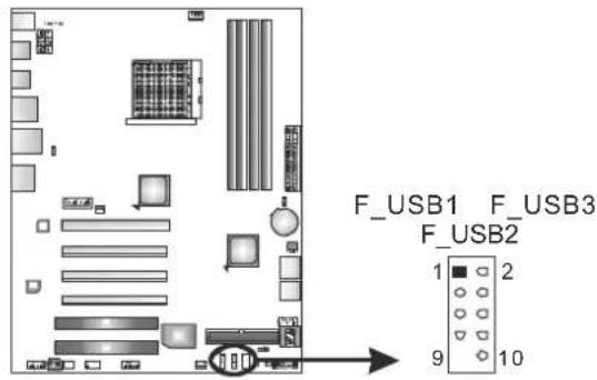 BIOSTAR TA890FXE - F USB1\~F USB3: Headers for USB 2.0 Ports at Front Panel - 1