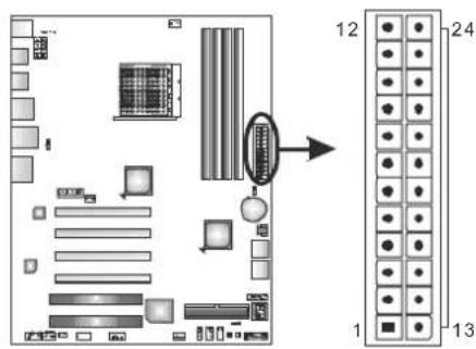 BIOSTAR TA890FXE - ATXPWR1: ATX Power Source Connector - 1