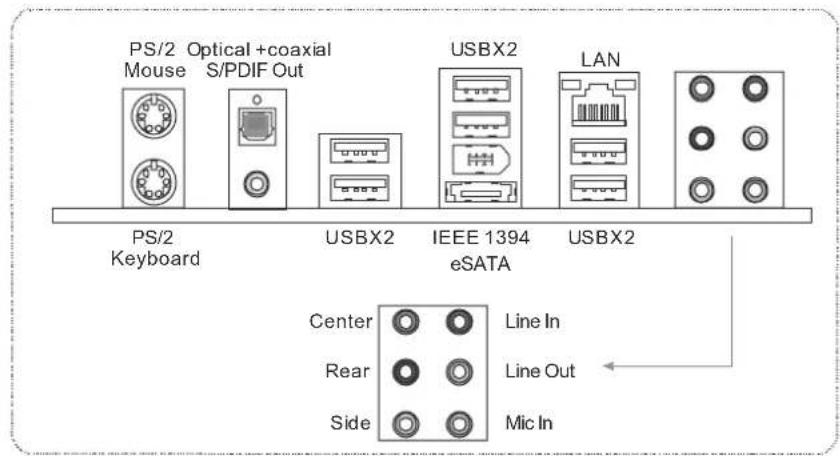 BIOSTAR TA890FXE - REAR PANEL CONNECTORS - 1