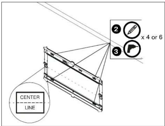 CENTER LINE ② x 4 or 6 ③