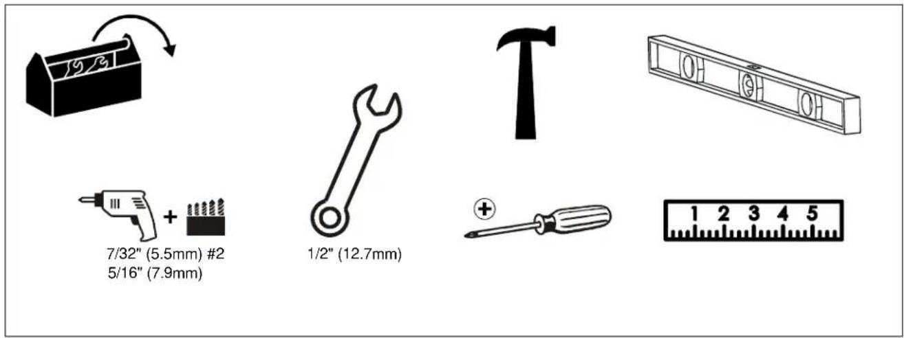 7/32" (5.5mm) #2 5/16" (7.9mm) 1/2" (12.7mm) T +