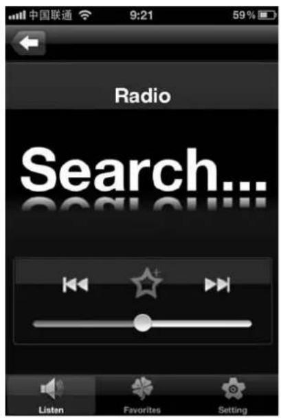中国联通 9:21 59% Radio Search... Listen Favorites Setting