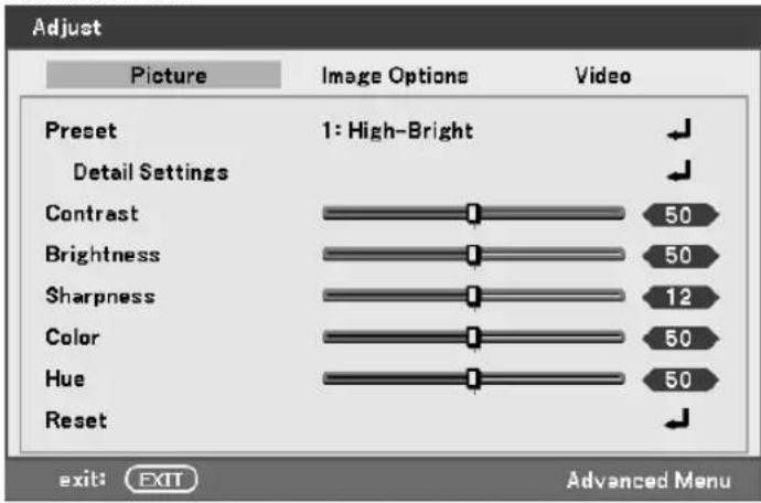 NEC NP4001-08ZL - Menu Color Select - 3