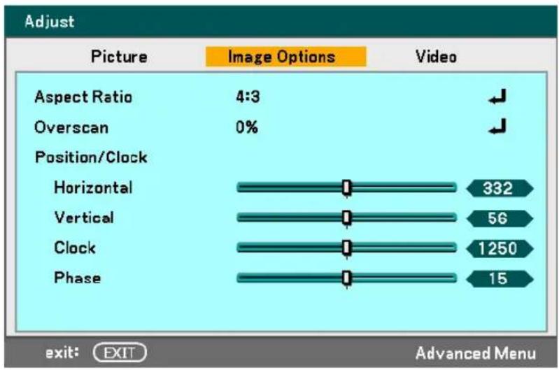 NEC NP4001-08ZL - Adjusting Picture Position Manually - 3