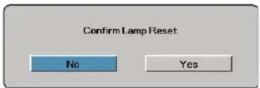 Confirm Lamp Reset No Yes
