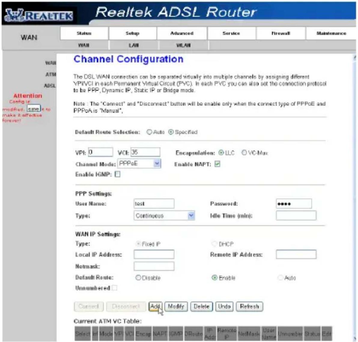 Netis DL4305D - Modem Management - 1