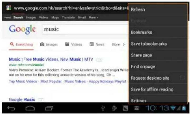 Sungale ID436WTA - » Browser menu - 1