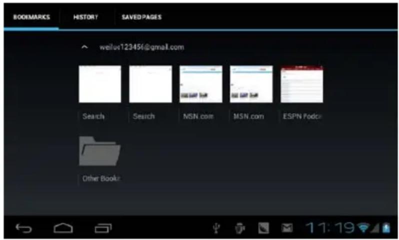 Sungale ID436WTA - >> Managing Bookmark - 1
