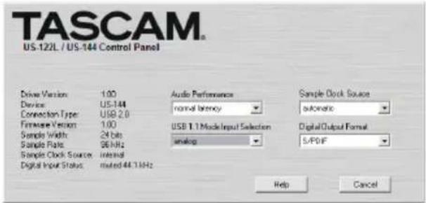 TEAC US-144 - Setting section - 1