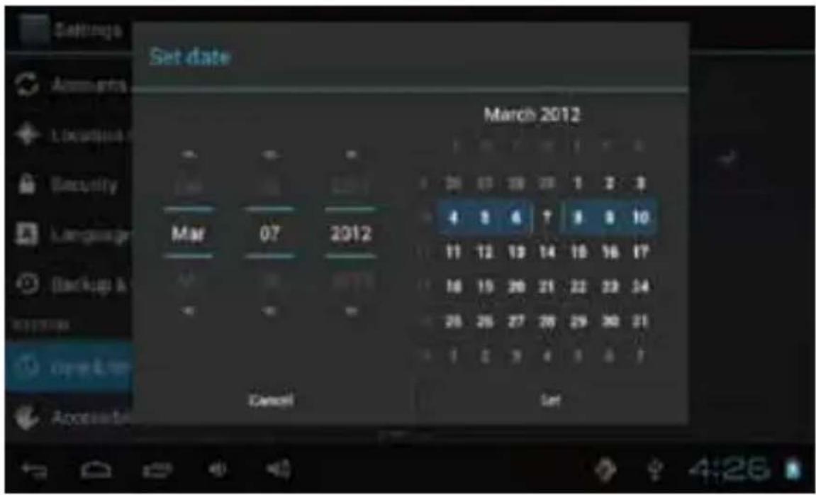 Set date March 2012 Mar 07 2012 Cancel Set
