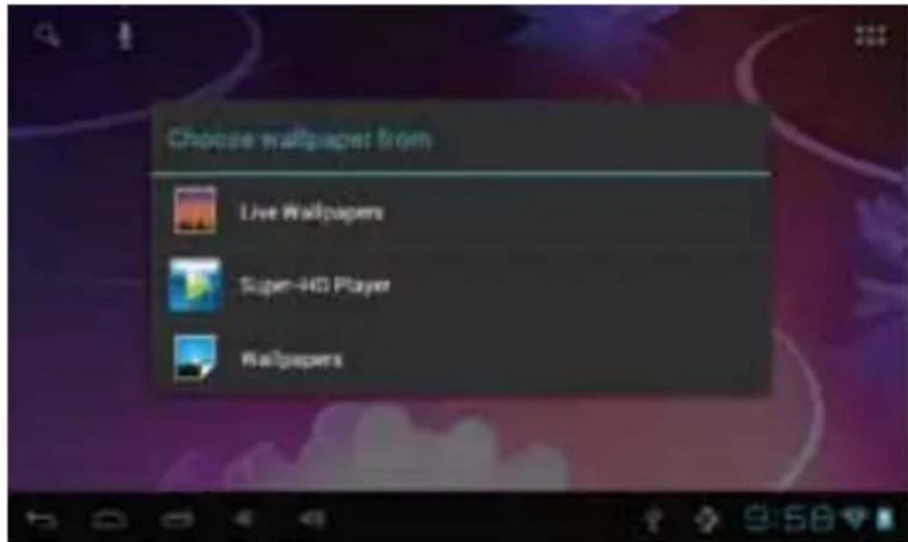 Choose wallpaper from Live Wallpapers Super-4D Player Walpapers
