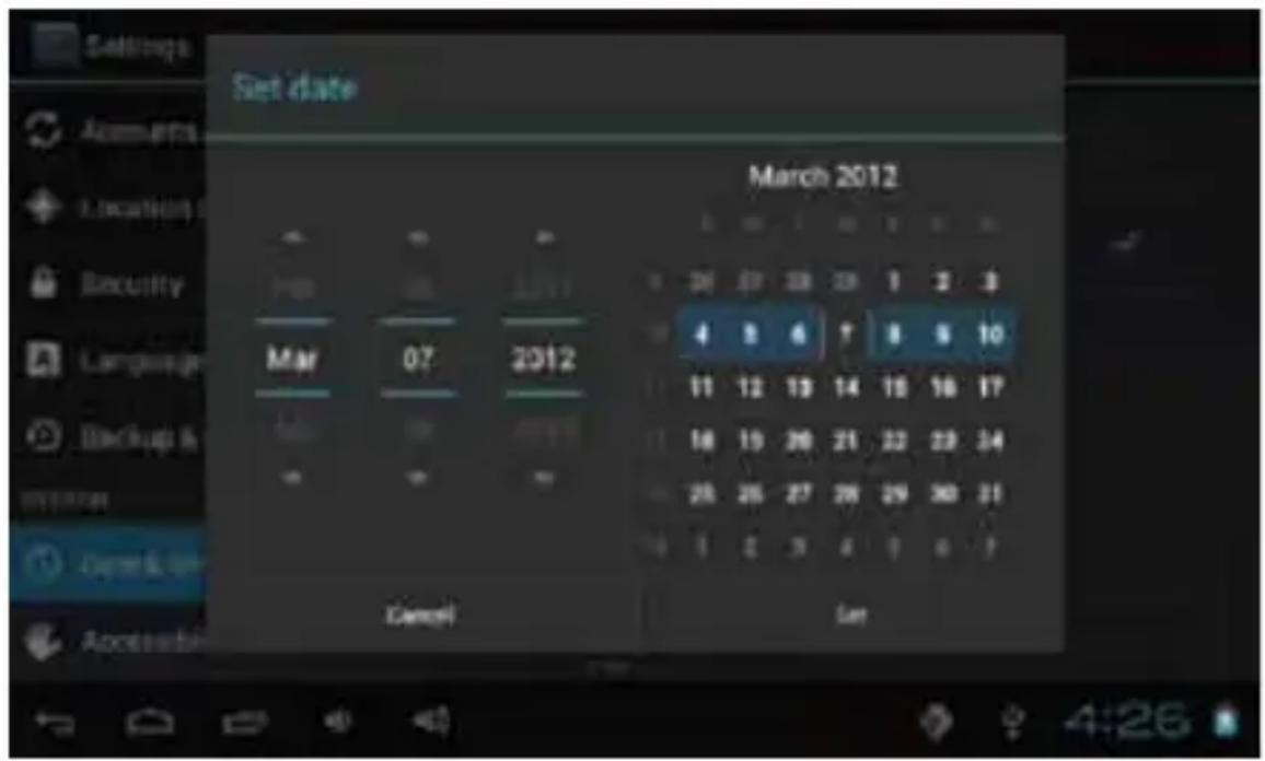 Set date March 2012 Mar 07 2012 Cancel Set