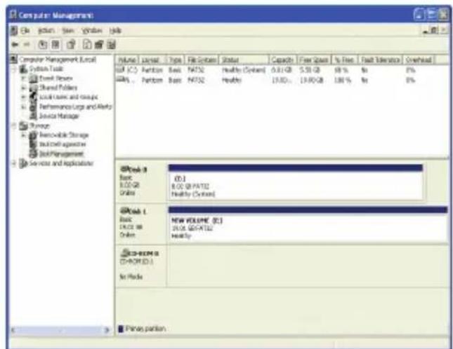 Computer Management File Option System System Help Computer Management (Local) System Tools Fossil Resources Shared Polders Local Basic and Groups Performance Large and Altify Service Manager Storage Removable Storage Industrial Properties Stock Management Services and Applicator Volume | Latest | Type | File Set | Status | Capacity | Free Size | % Free | Fault Termination | Overhead SFA (C:) Random Base NAT32 Health (System) 6.81 GB 5.91 GB 18% No 0% SFA% Random Base NAT32 Health 19.80% 19.90 GB 18% No 0% Book 9 Basic 0.1 BLOG 80 Grids Healthy (System) Book 1 Basic NEW VOLUME (C:) DATA: 50.0 GB DATA Online BOOK 0.0 ORDER ID: For Mode Primary portion