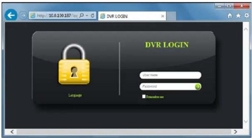 DVR LOGIN User name Password Language Password