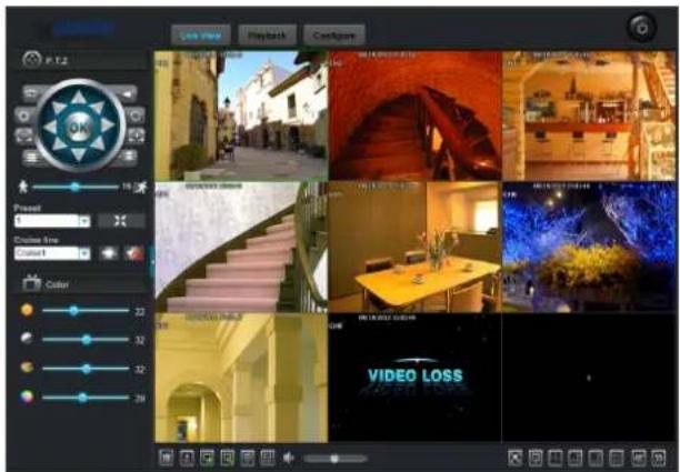Live View Playback Configure P.T.2 OK Preview Custom Area Current Color 22 32 32 28 VIDEO LOSS