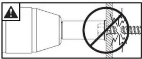 Safety warning symbol and diagram showing hazard, nozzles, and electrical hazard zones