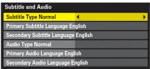 Subtitle and Audio Subtitle Type Normal Primary Subtitle Language English Secondary Subtitle Language English Audio Type Normal Primary Audio Language English Secondary Audio Language English