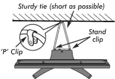 Sturdy tie (short as possible) 'P' Clip Stand clip