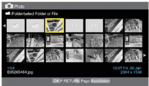 Photo iFolder/select Folder or File 1/54 E05265464.jpg 13:07 Fri, 30 Jan 2304 x 1536 OK P RETURN Page BackSelect