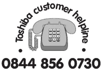 Toshiba customer helpline 0844 856 0730