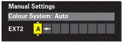 Manual Settings Colour System: Auto EXT2 A