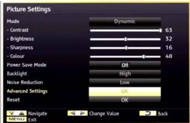 Finlux 32F6030-T-IB - Configuring Picture Settings - 1