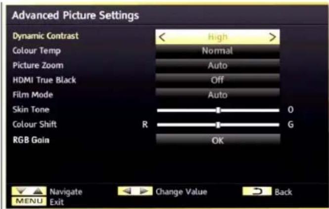Finlux 32F6030-T-IB - Advanced Settings - 1