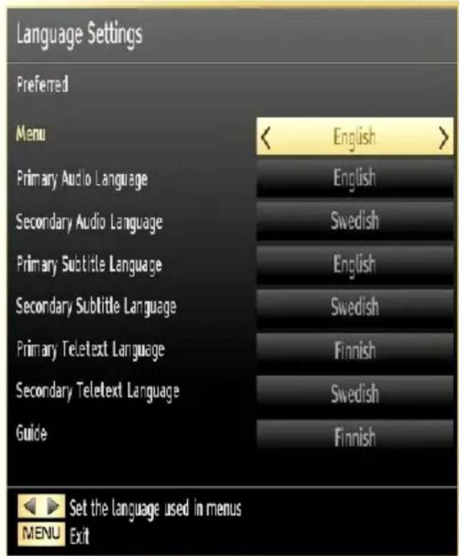 Finlux 32F6030-T-IB - Language Settings - 1