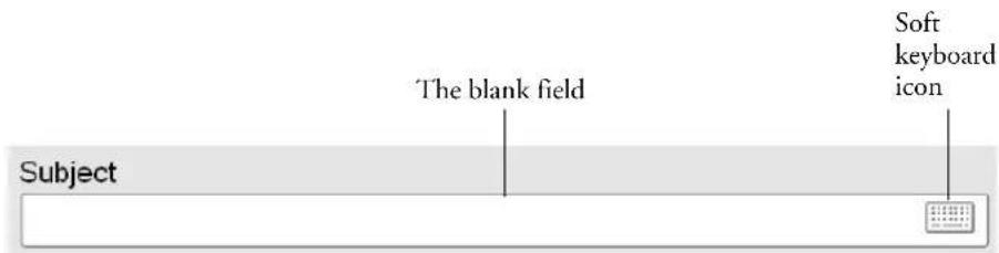 Subject The blank field Soft keyboard icon