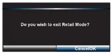 Do you wish to exit Retail Mode? CancelOK